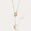 Wholesale Stainless Steel Geometric Sun Radiant Pendant Necklace Light Luxury Style Electroplated