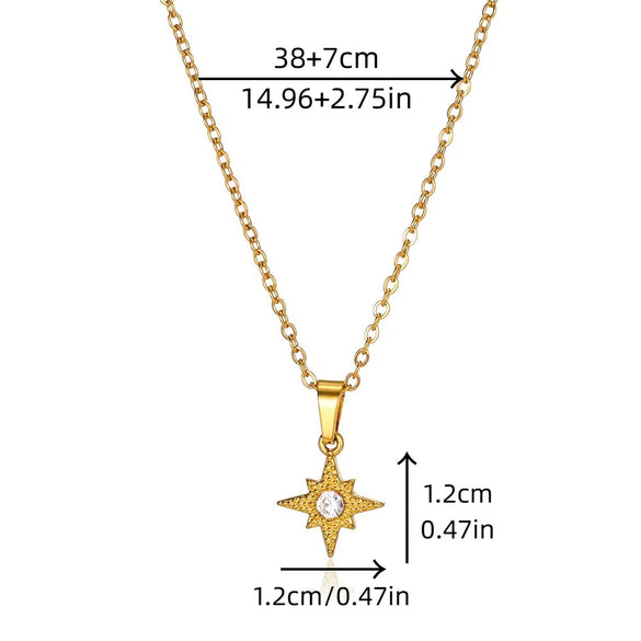 Wholesale Stainless Steel Geometric Sun Radiant Pendant Necklace Light Luxury Style Electroplated