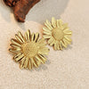 Wholesale Stainless Steel Geometric Sunflower Earrings 18K Gold Plated Jewelry For Women And Men
