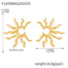 Wholesale Stainless Steel Geometric Sunflower Exaggerated Electroplated Women's Earrings