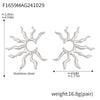 Wholesale Stainless Steel Geometric Sunflower Exaggerated Electroplated Women's Earrings