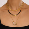 Wholesale Stainless Steel Geometric Sunflower Pendant Necklace With Electroplating For Women