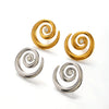 Wholesale Stainless Steel Geometric Swirl Rhinestone Rotating Earrings For Women Electroplated Simple Style