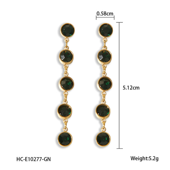 Wholesale Stainless Steel Geometric Tassel Diamond Earrings With Electroplating For Women
