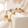 Wholesale Stainless Steel Geometric Tassel Earrings 18K Gold Plated For Women Light Luxury Style