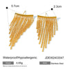 Wholesale Stainless Steel Geometric Tassel Earrings With Electroplating For Women
