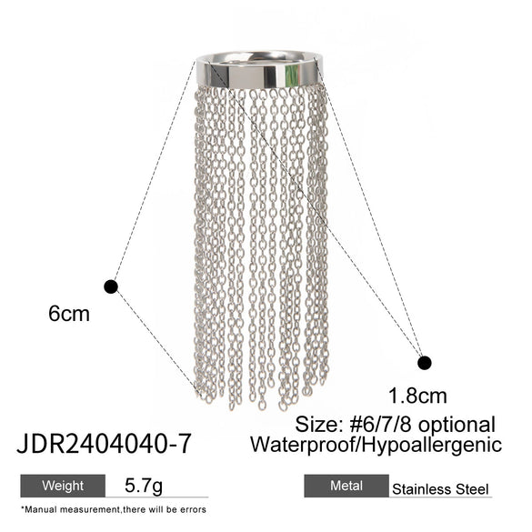 Wholesale Stainless Steel Geometric Tassel Earrings With Electroplating For Women