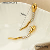 Wholesale Stainless Steel Geometric Tassel Snake Cobra Pendant Earrings Necklace With Electroplating For Women