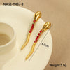 Wholesale Stainless Steel Geometric Tassel Snake Cobra Pendant Earrings Necklace With Electroplating For Women