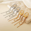 Wholesale Stainless Steel Geometric Tassel Women's Minimalist Earrings 18K Gold Plated
