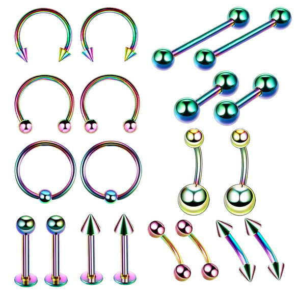 Wholesale Stainless Steel Geometric Tattoo Puncture Jewelry With Electroplating
