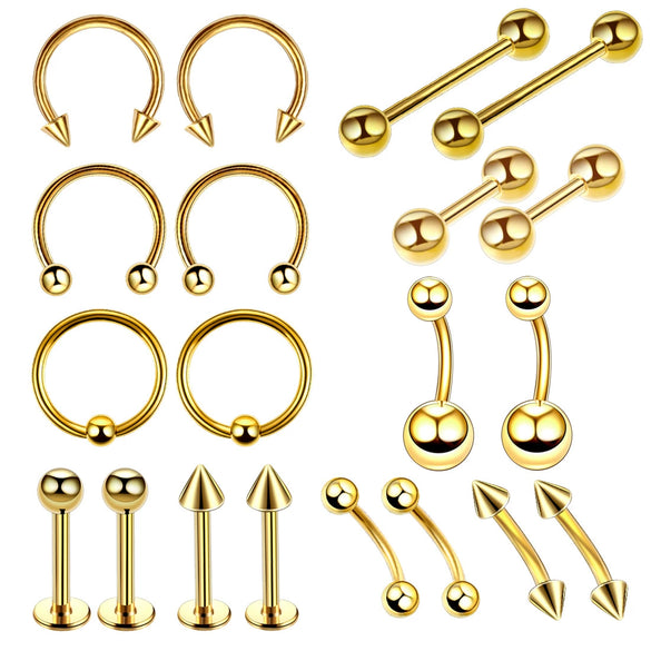 Wholesale Stainless Steel Geometric Tattoo Puncture Jewelry With Electroplating