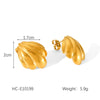 Wholesale Stainless Steel Geometric Textured Stud Earrings For Women With Electroplating