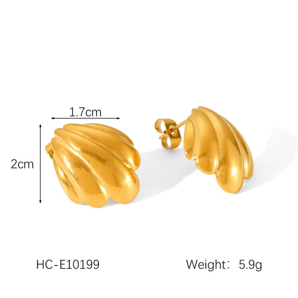 Wholesale Stainless Steel Geometric Textured Stud Earrings For Women With Electroplating