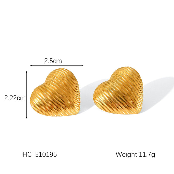 Wholesale Stainless Steel Geometric Textured Stud Earrings For Women With Electroplating