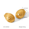 Wholesale Stainless Steel Geometric Textured Stud Earrings For Women With Electroplating