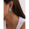 Wholesale Stainless Steel Geometric Trapezoidal Electroplated Women's Earrings