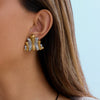 Wholesale Stainless Steel Geometric Triangle Earrings Electroplated Light Luxury Jewelry For Women