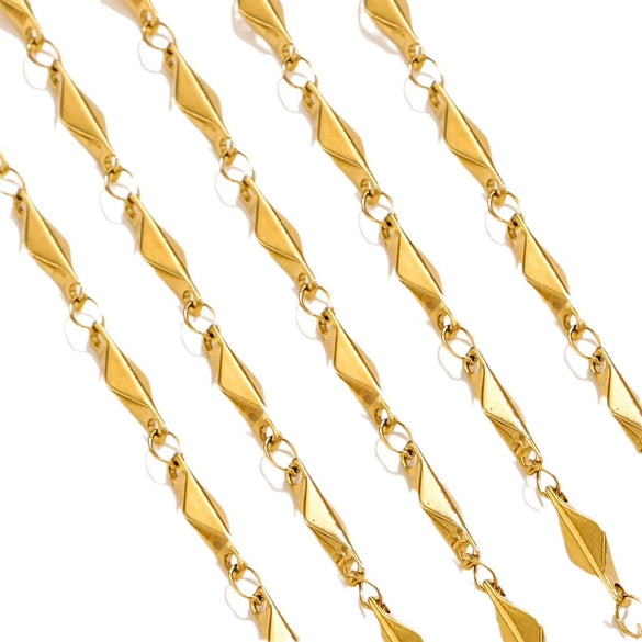Wholesale Stainless Steel Geometric Triangle Handmade Diamond Chain Necklace With Electroplating Light Luxury Style Diy Jewelry Accessories