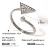 Wholesale Stainless Steel Geometric Triangle Rhinestone Open Ring With Electroplating For Unisex