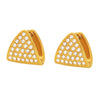 Wholesale 316L Stainless Steel Geometric Triangle Zircon Earrings With Electroplating For Women Light Style