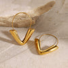 Wholesale Stainless Steel Geometric Triangular Pointed Earrings With 18K Gold Electroplating Original Design No Fading