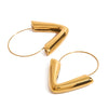 Wholesale Stainless Steel Geometric Triangular Pointed Earrings With 18K Gold Electroplating Original Design No Fading