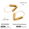 Wholesale Stainless Steel Geometric Triangular Pointed Earrings With 18K Gold Electroplating Original Design No Fading