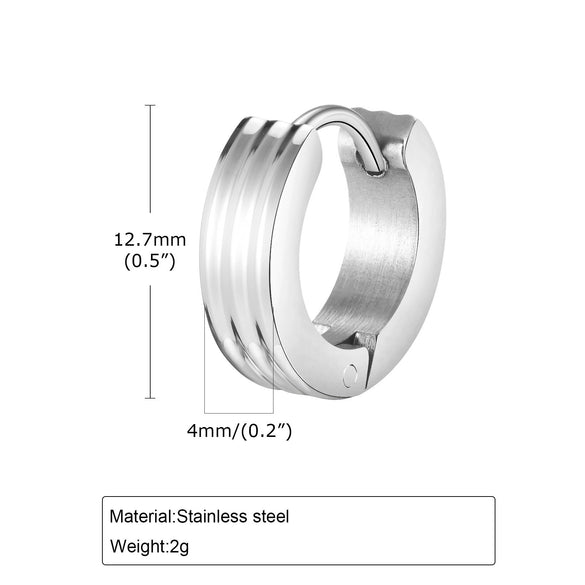 Wholesale Stainless Steel Geometric Tricyclic Men's Ear Ring Electroplated Fashion Jewelry