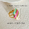 Wholesale Stainless Steel Geometric Twill Oval Open Adjustable Ring With Electroplating