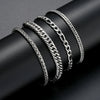 Wholesale Stainless Steel Geometric Twist Chain Bracelet 7Piece Set Electroplated Unisex