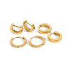 Wholesale Stainless Steel Geometric Twist Ear Buckle Earrings Three Pair Set Electroplated For Women