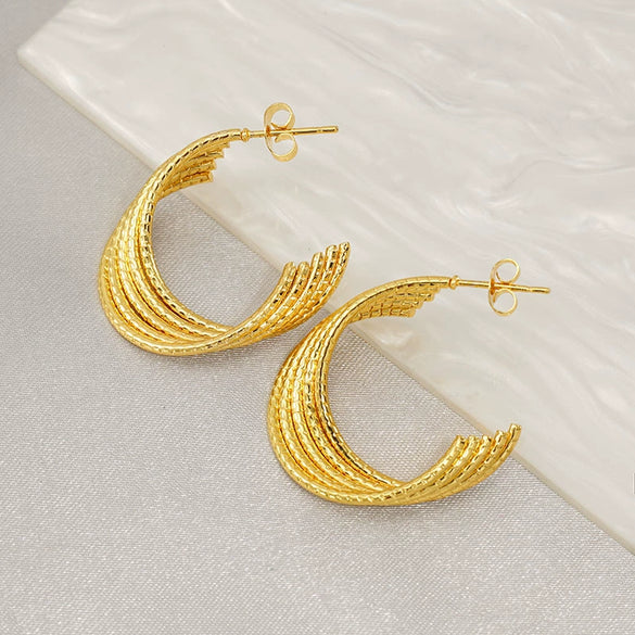 Wholesale Stainless Steel Geometric Twist Earrings For Women Electroplated Fashionable
