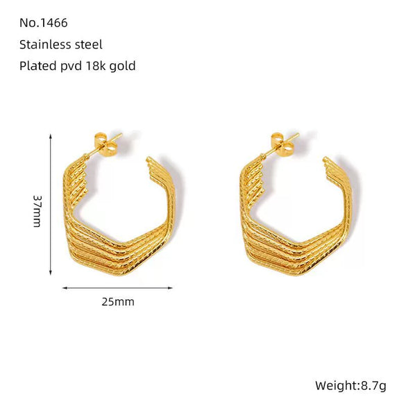 Wholesale Stainless Steel Geometric Twist Earrings For Women Electroplated Fashionable