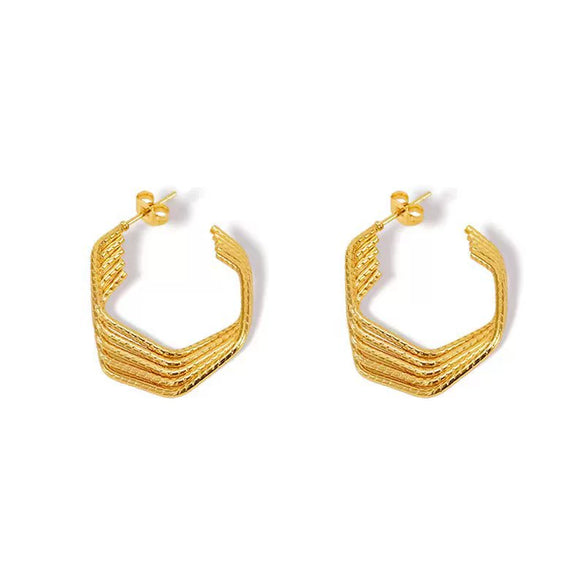 Wholesale Stainless Steel Geometric Twist Earrings For Women Electroplated Fashionable