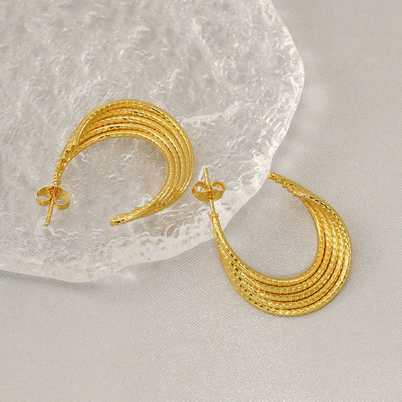 Wholesale Stainless Steel Geometric Twist Earrings For Women Electroplated Fashionable