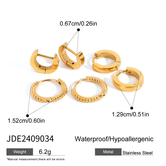 Wholesale Stainless Steel Geometric Twist Earrings With Electroplating For Women