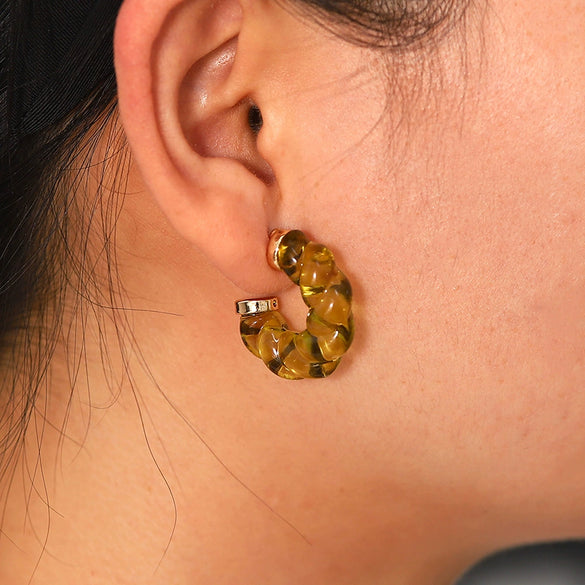 Wholesale Stainless Steel Geometric Twist Hoop Cshaped Earrings With Electroplating Treatment