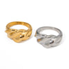 Wholesale Stainless Steel Geometric Twist Ring Electroplated Hand Jewelry For Women