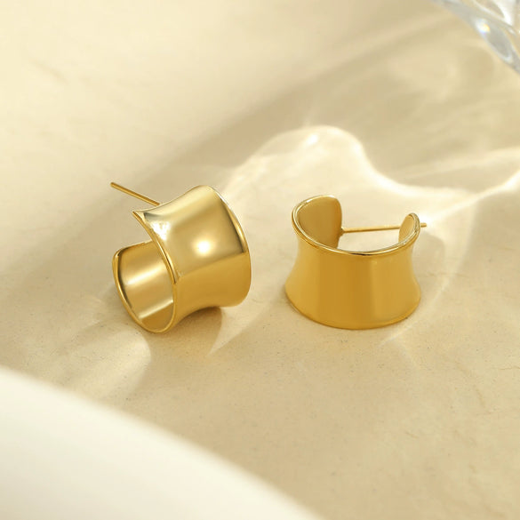 Wholesale Stainless Steel Geometric Twisted Cshaped Irregular Earrings For Women Electroplated Minimalist Fashion Ornaments