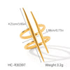 Wholesale Stainless Steel Geometric Twisted Irregular Rings Electroplated Hand Jewelry For Women