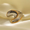 Wholesale Stainless Steel Geometric Twisted Irregular Rings Electroplated Hand Jewelry For Women