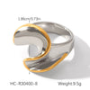 Wholesale Stainless Steel Geometric Twisted Irregular Rings Electroplated Hand Jewelry For Women