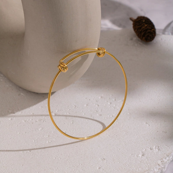 Wholesale Stainless Steel Geometric Twistknot Sliding Bracelet With Pvd Furnace Vacuum Real Gold Plating