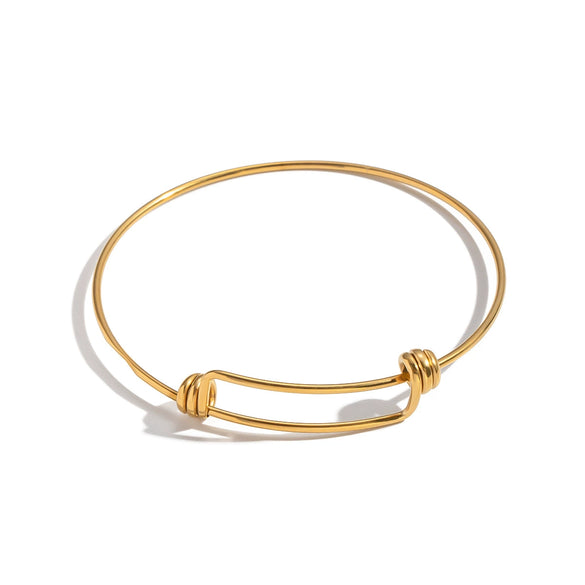 Wholesale Stainless Steel Geometric Twistknot Sliding Bracelet With Pvd Furnace Vacuum Real Gold Plating