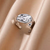 Wholesale Stainless Steel Geometric U Shape Portrait Ring Electroplated Waterproof Jewelry