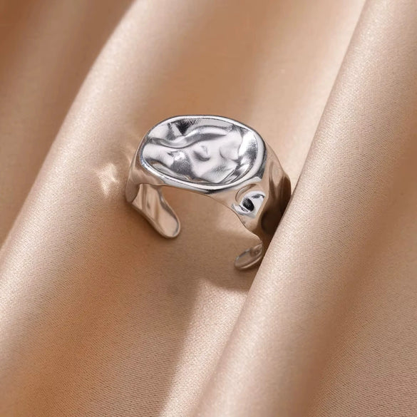 Wholesale Stainless Steel Geometric U Shape Portrait Ring Electroplated Waterproof Jewelry