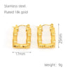 Wholesale 316L Stainless Steel Geometric U Shaped Square Vintage Autumn And Winter Bamboo Texture Earrings For Women With Electroplating Treatment