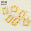 Wholesale 316L Stainless Steel Geometric U Shaped Square Vintage Autumn And Winter Bamboo Texture Earrings For Women With Electroplating Treatment