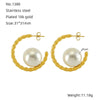 Wholesale Stainless Steel Geometric Ushaped And Cshaped Pearl Earrings Electroplated For Women Retro Versatile